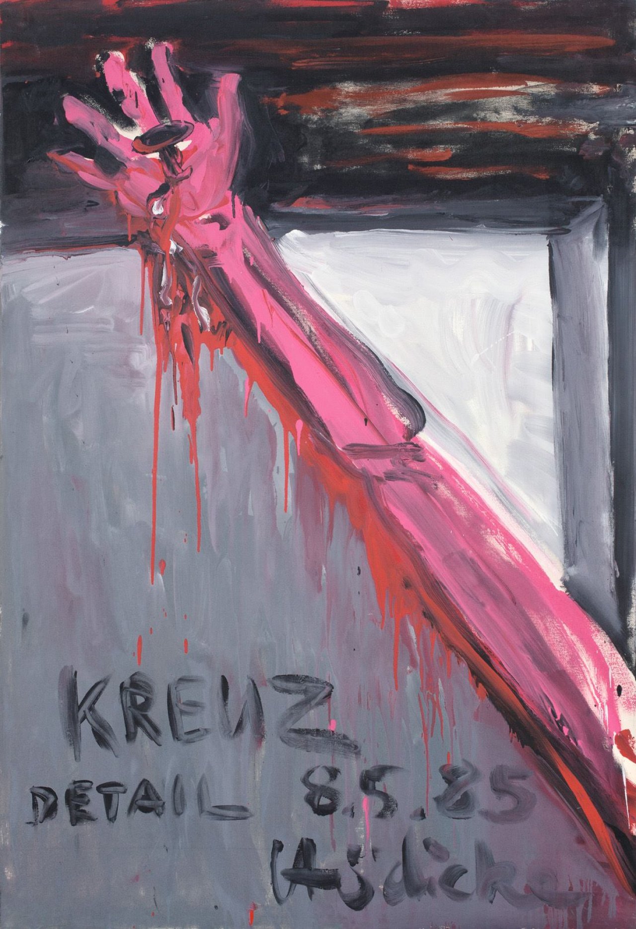 Auf diesem Bild ist das folgende Kunstwerk zu sehen: Karl Horst Hödicke. „Kreuz (Detail) 8.5.85“. 1985.