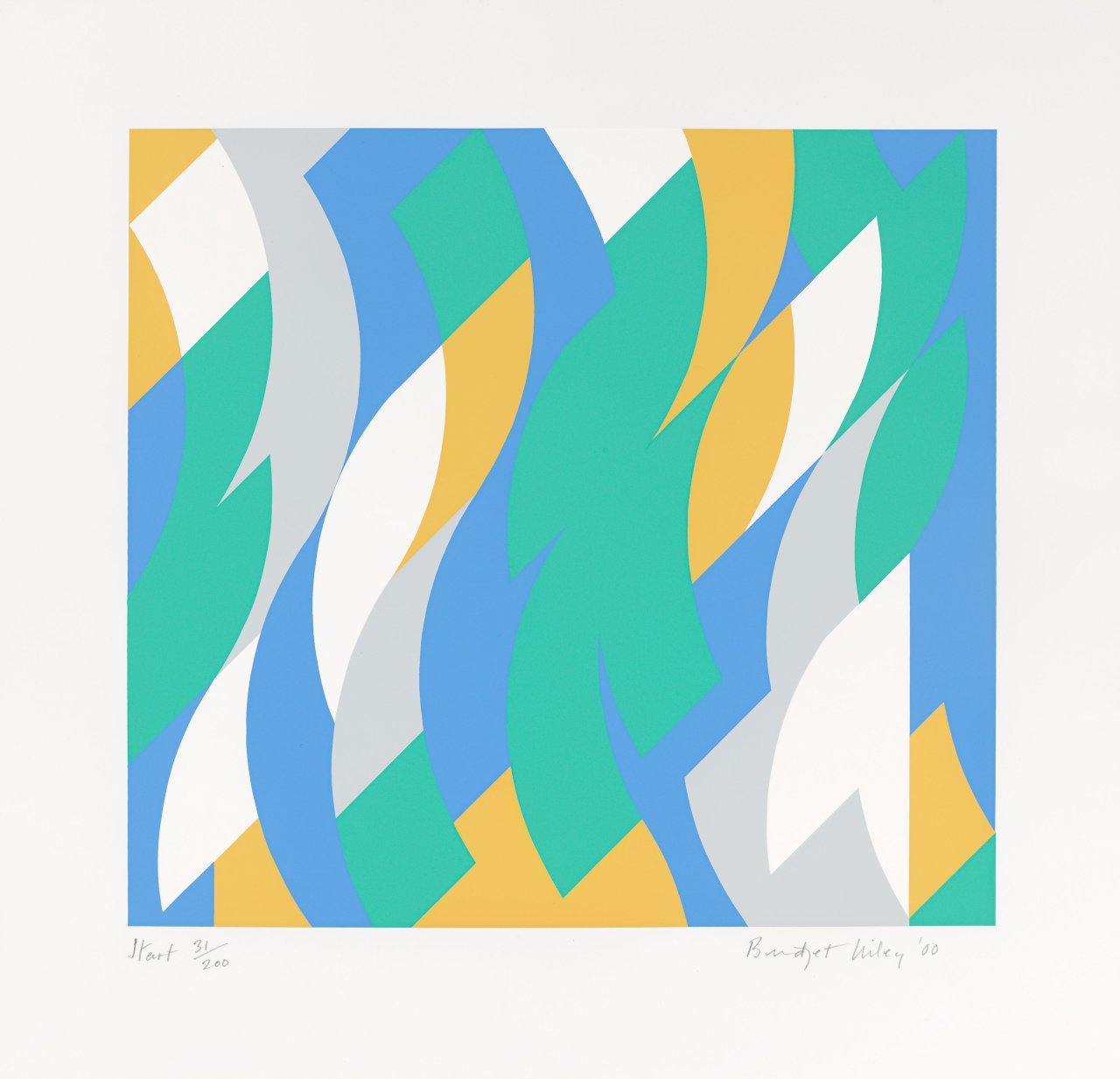 Auf diesem Bild ist das folgende Kunstwerk zu sehen: Bridget Riley. „Start“. 2000.