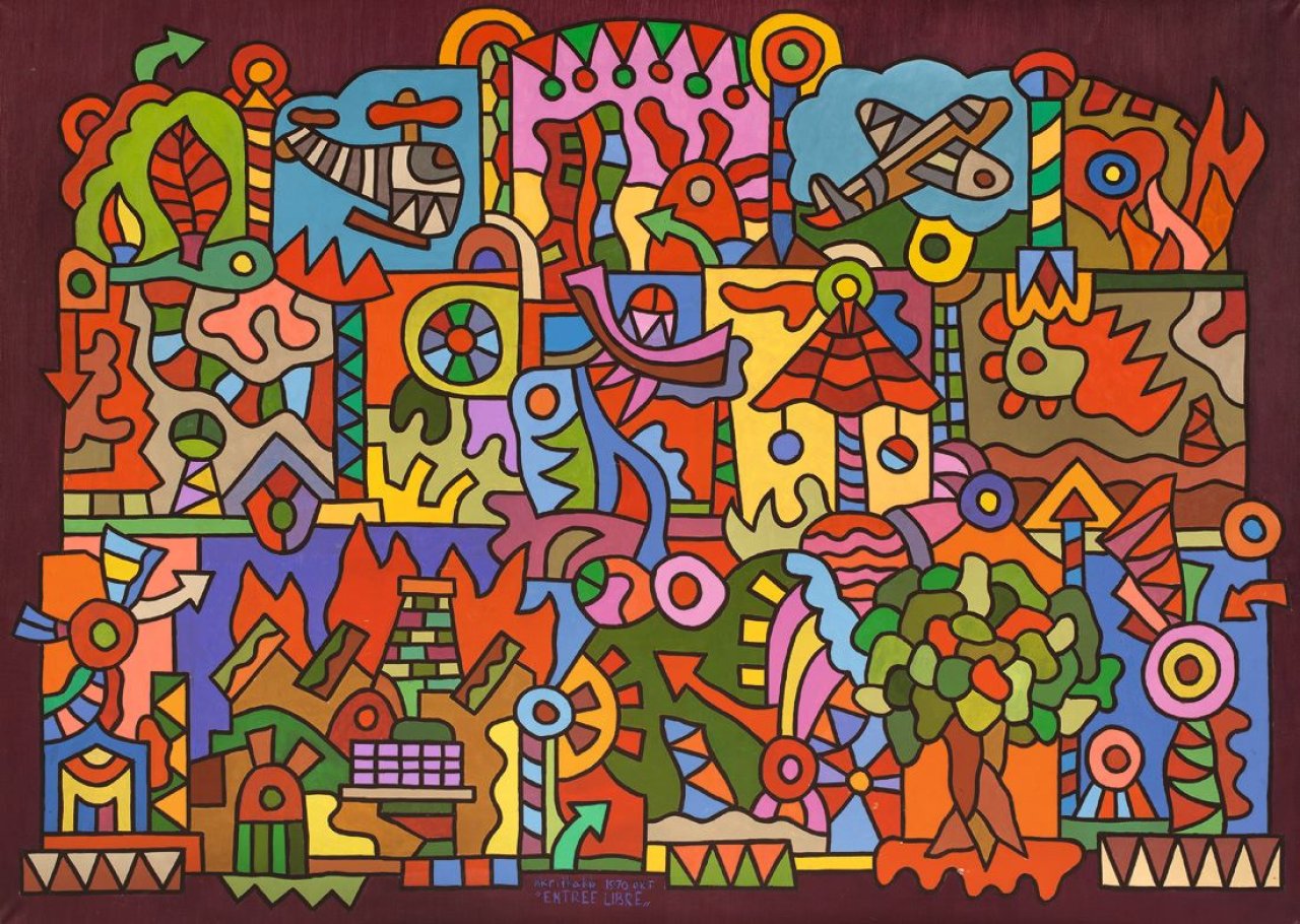 Auf diesem Bild ist das folgende Kunstwerk zu sehen: Alexis Akrithakis. „Entree libre“. 1970.