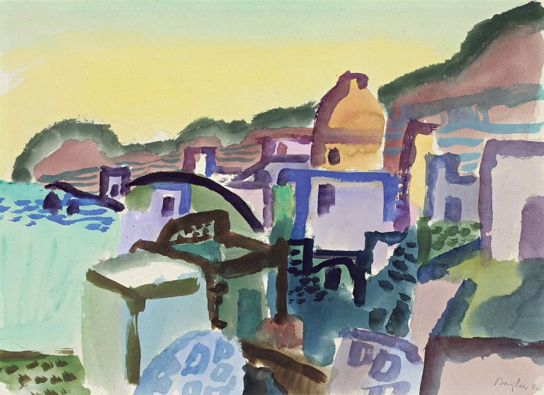 Auf diesem Bild ist das folgende Kunstwerk zu sehen: Eduard Bargheer. Bucht von San Francesco in Forio auf Ischia. 1942.