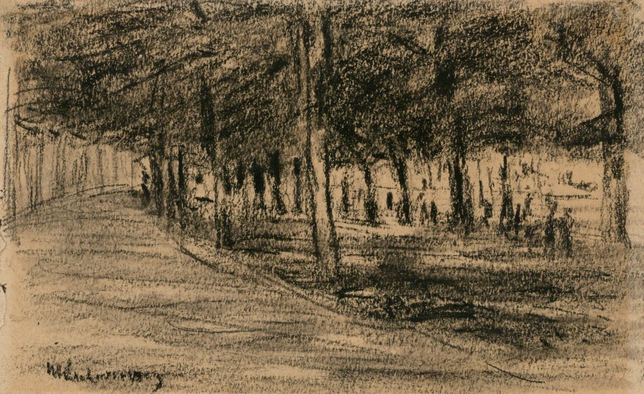 This picture shows the following artwork: Max Liebermann. Allee mit Spaziergängern. 1907.