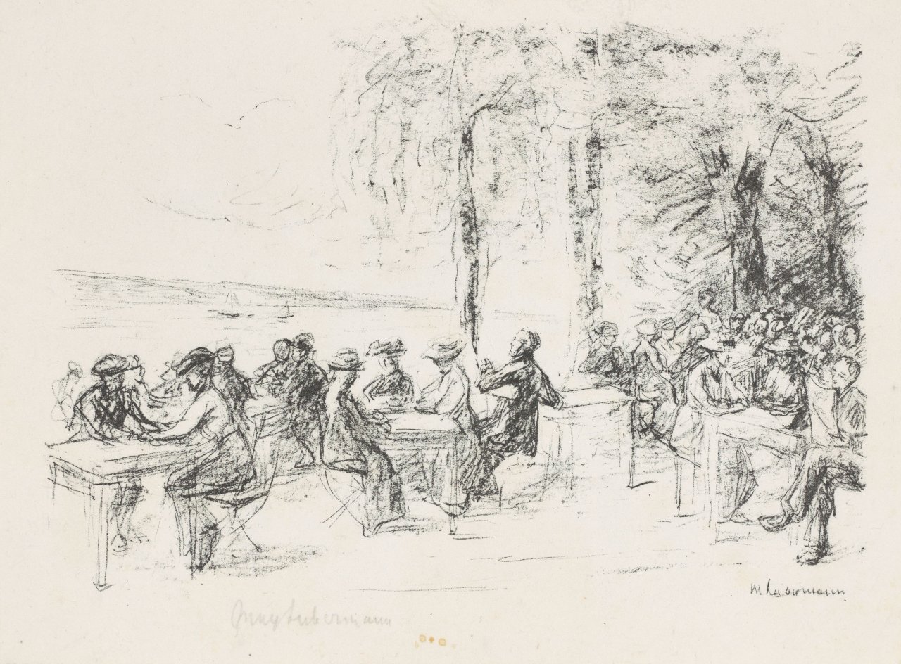 This picture shows the following artwork: Max Liebermann. ”Kaffeegarten an der Havel”. 1917.