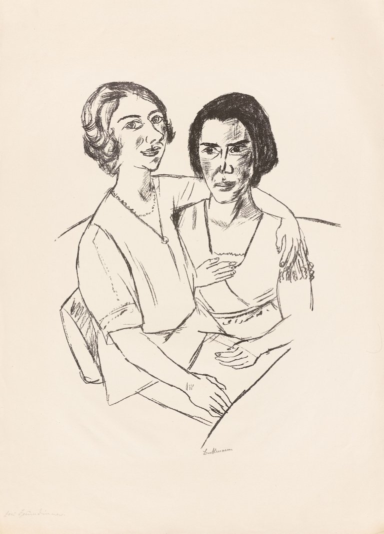 Auf diesem Bild ist das folgende Kunstwerk zu sehen: Max Beckmann. „Zwei Frauen“. 1922.