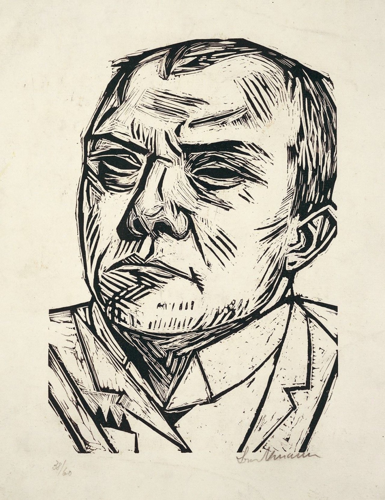 Auf diesem Bild ist das folgende Kunstwerk zu sehen: Max Beckmann. „Selbstbildnis“. 1922.