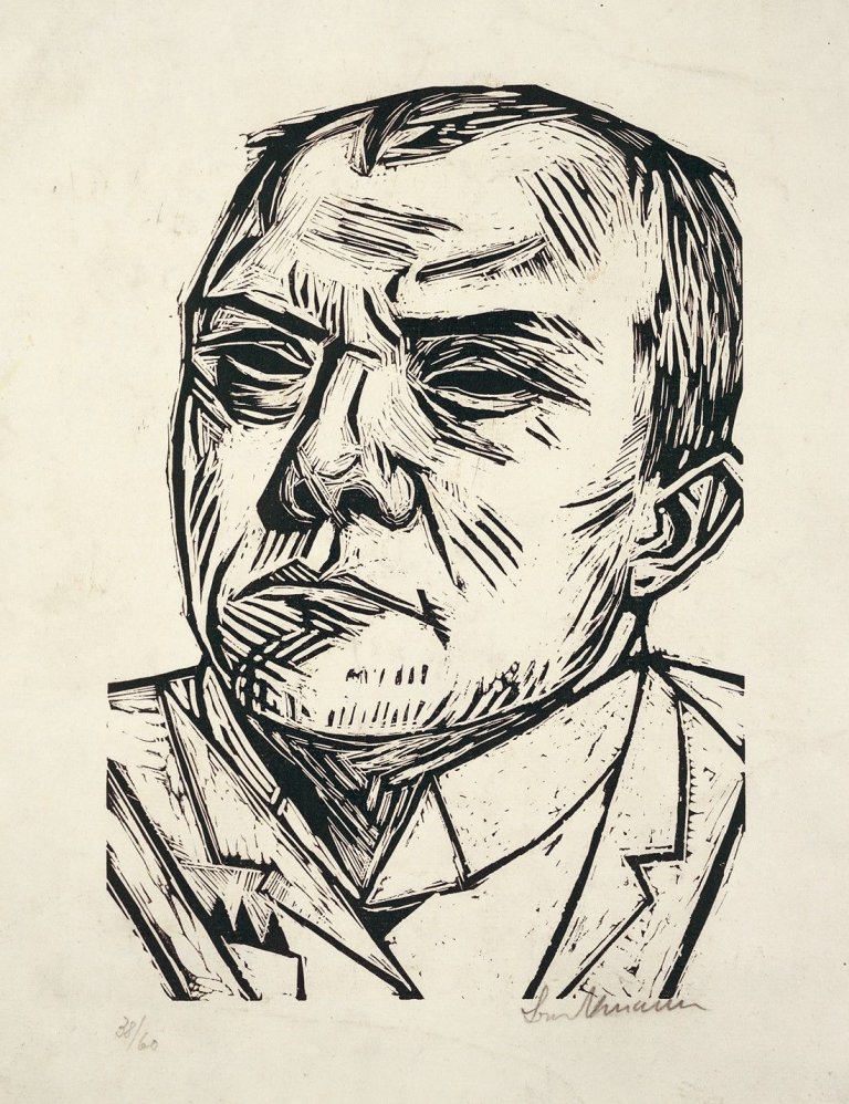 Auf diesem Bild ist das folgende Kunstwerk zu sehen: Max Beckmann. „Selbstbildnis“. 1922.
