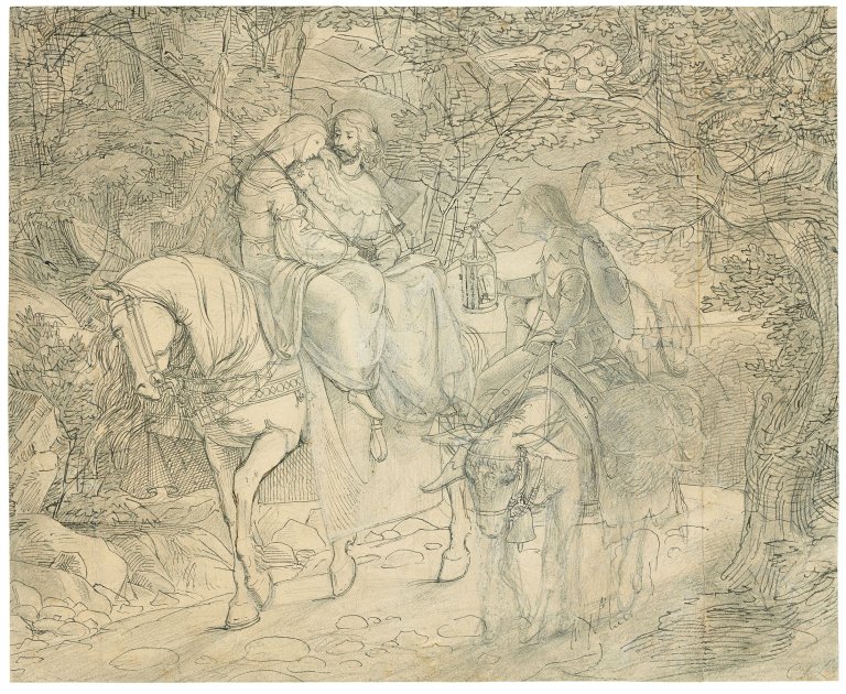 Auf diesem Bild ist das folgende Kunstwerk zu sehen: Carl Friedrich Lessing. Die Entführung. Um 1831 (?).