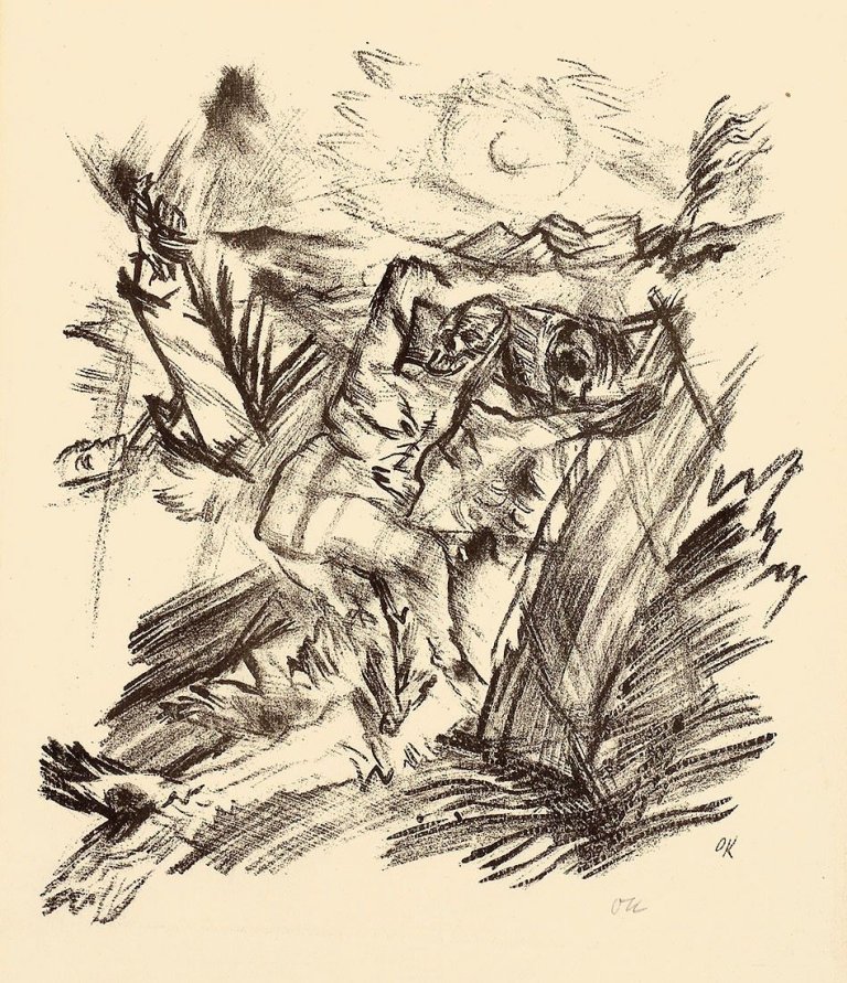 Auf diesem Bild ist das folgende Kunstwerk zu sehen: Oskar Kokoschka. „Das Jüngste Gericht“. 1913.