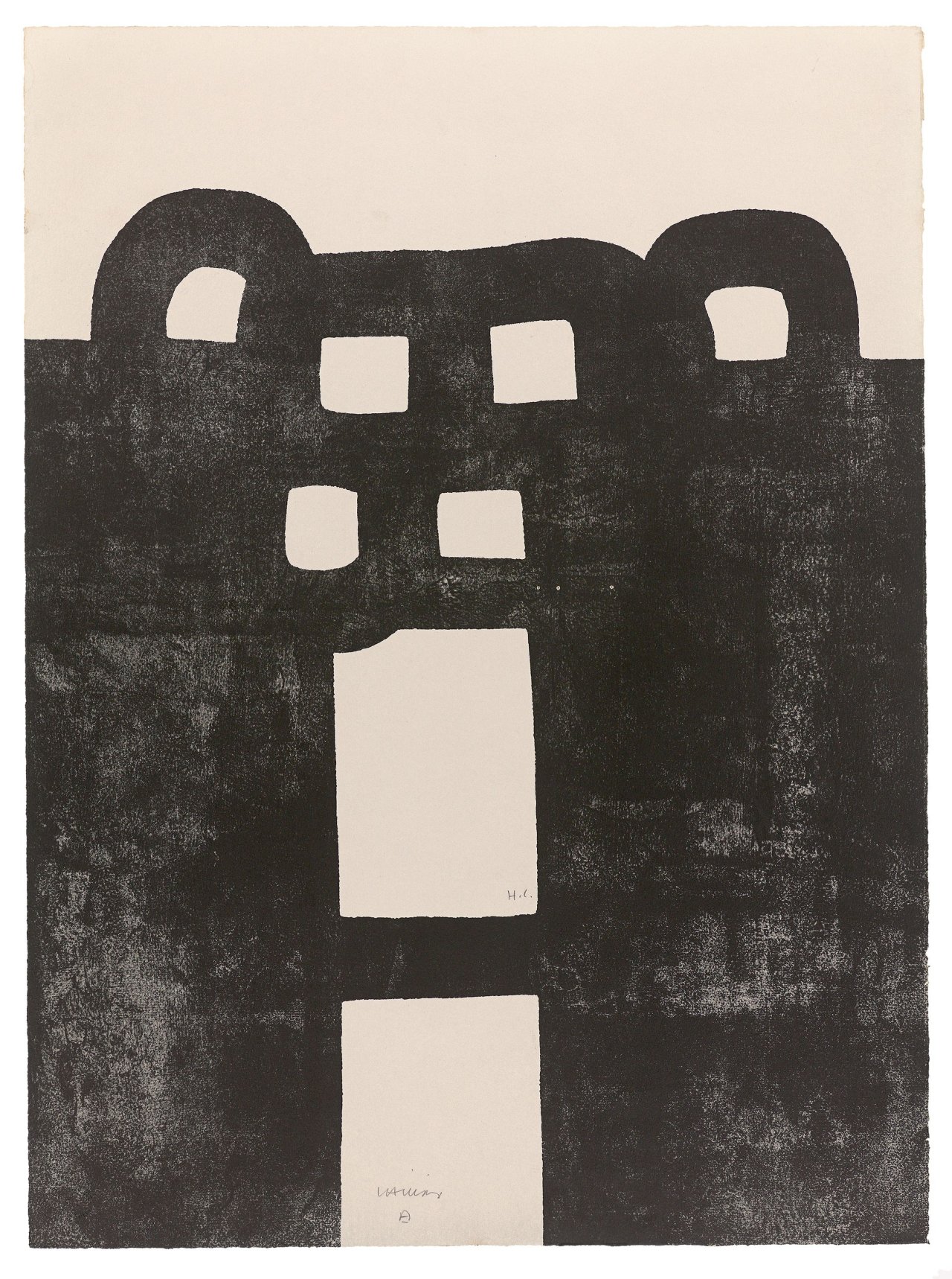 Auf diesem Bild ist das folgende Kunstwerk zu sehen: Eduardo Chillida. „Gurutze Gorria I“. 1984.