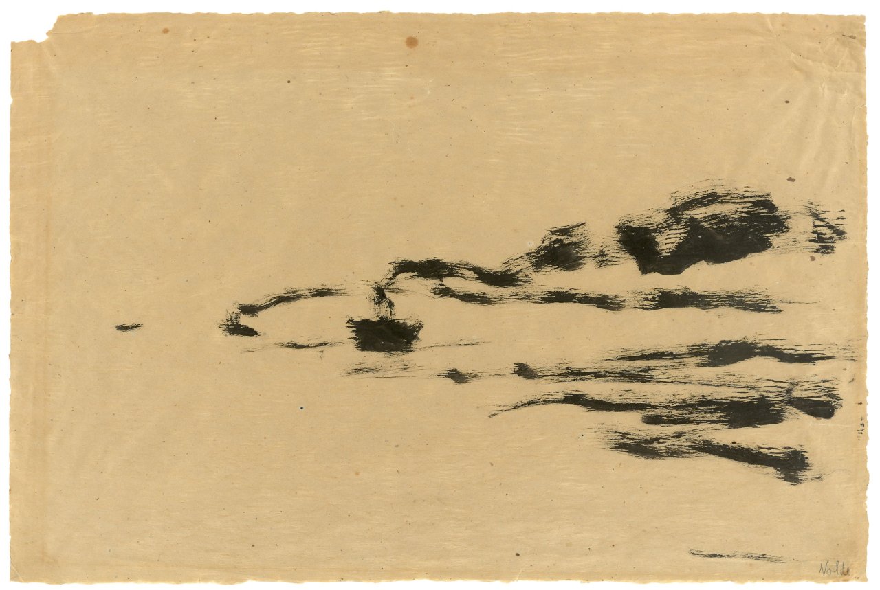 This picture shows the following artwork: Emil Nolde. Hamburger Hafen. Circa 1910.