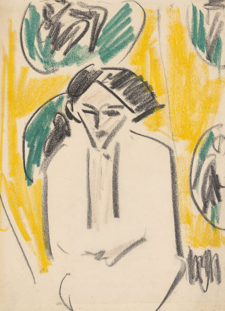 Auf diesem Bild ist das folgende Kunstwerk zu sehen: Ernst Ludwig Kirchner. Sitzende. Um 1910.