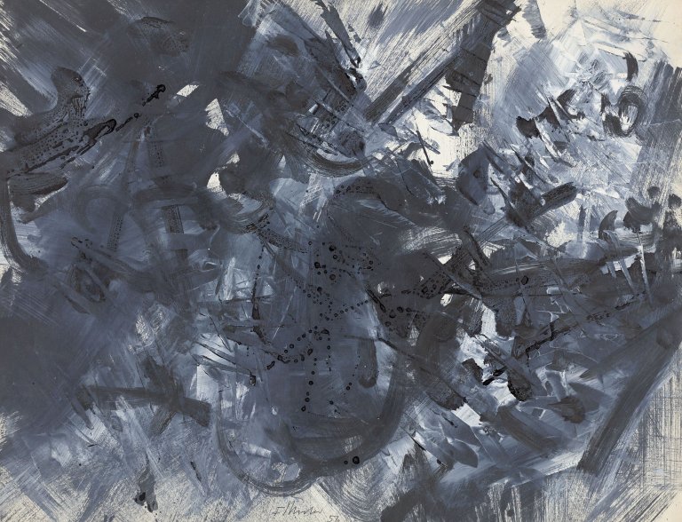 Auf diesem Bild ist das folgende Kunstwerk zu sehen: Fred Thieler. Ohne Titel. 1956.