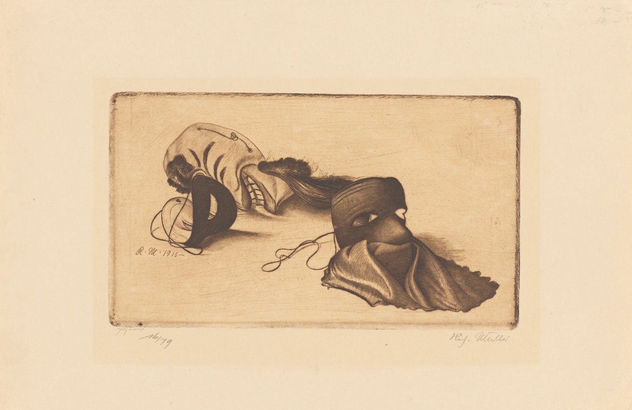 Auf diesem Bild ist das folgende Kunstwerk zu sehen: Richard Müller. „Masken“. 1915.