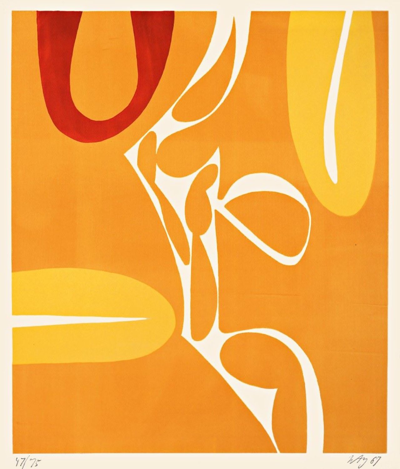 This picture shows the following artwork: Ernst Wilhelm Nay. „Farblitho 1967-3“. 1967.