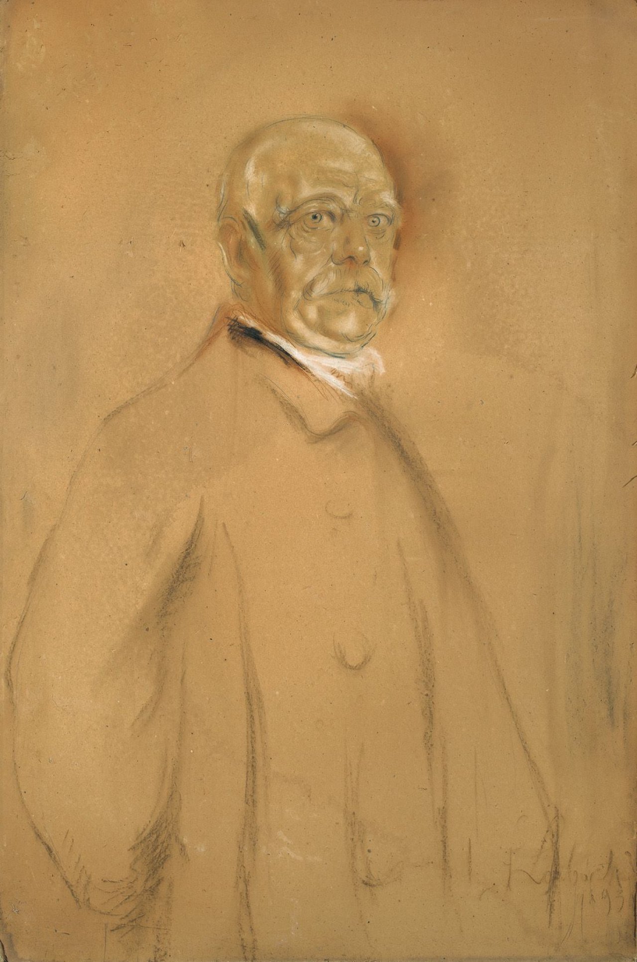 Auf diesem Bild ist das folgende Kunstwerk zu sehen: Franz von Lenbach. Otto Fürst von Bismarck (Studie). 1893.