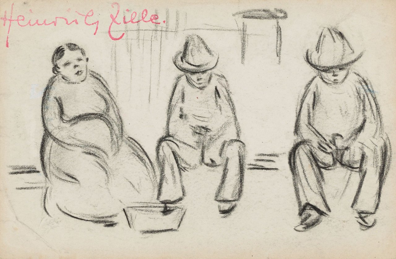 Auf diesem Bild ist das folgende Kunstwerk zu sehen: Heinrich Zille. Sitzende.