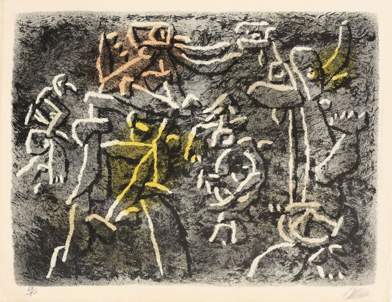 Auf diesem Bild ist das folgende Kunstwerk zu sehen: Willi Baumeister. „Magie Rupestre“. 1953.