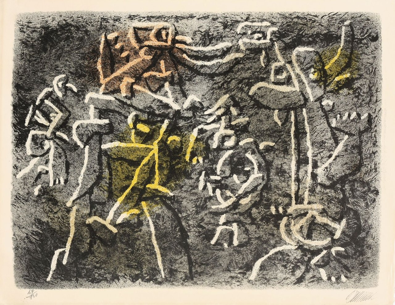 Auf diesem Bild ist das folgende Kunstwerk zu sehen: Willi Baumeister. „Magie Rupestre“. 1953.