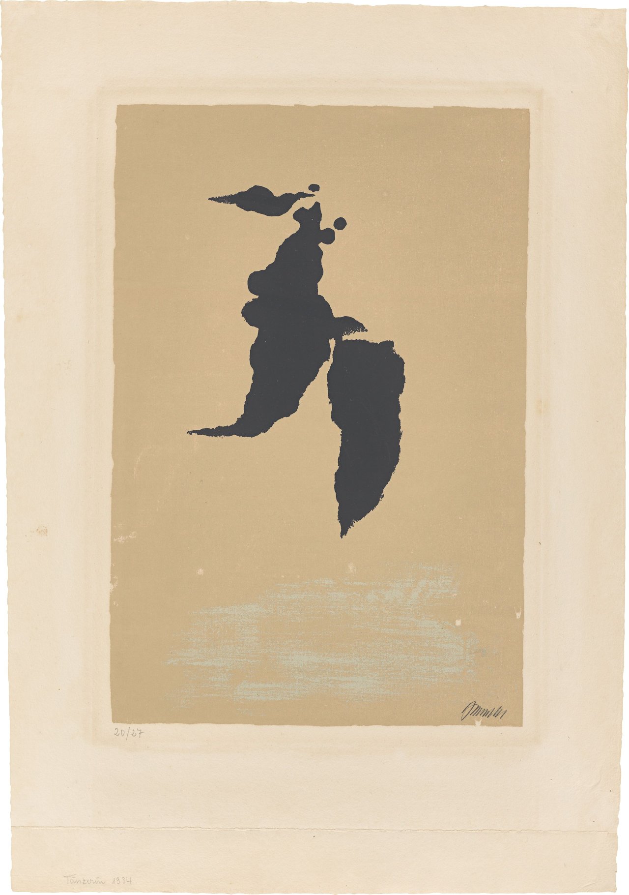 Auf diesem Bild ist das folgende Kunstwerk zu sehen: Willi Baumeister. „Tänzerin (Tänzerin I)“. 1953.