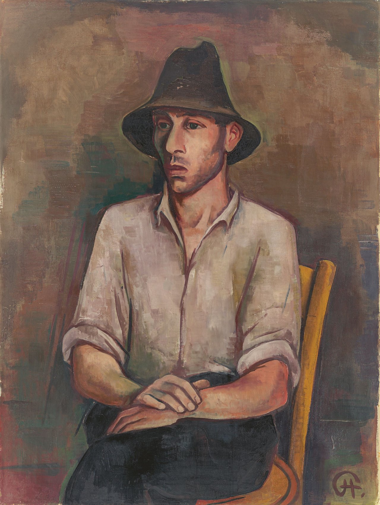 Auf diesem Bild ist das folgende Kunstwerk zu sehen: Karl Hofer. „Tessiner Bauer“. 1925.