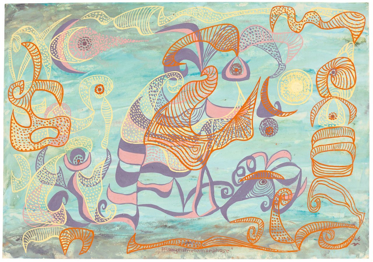 Auf diesem Bild ist das folgende Kunstwerk zu sehen: Karl Otto Götz. „Pflanzenmetamorphose“. 1946.