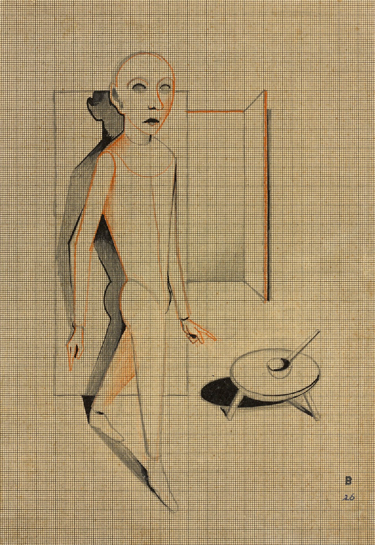 Auf diesem Bild ist das folgende Kunstwerk zu sehen: Gottfried Brockmann. „Schreitender (Schlemihl)“. 1926.
