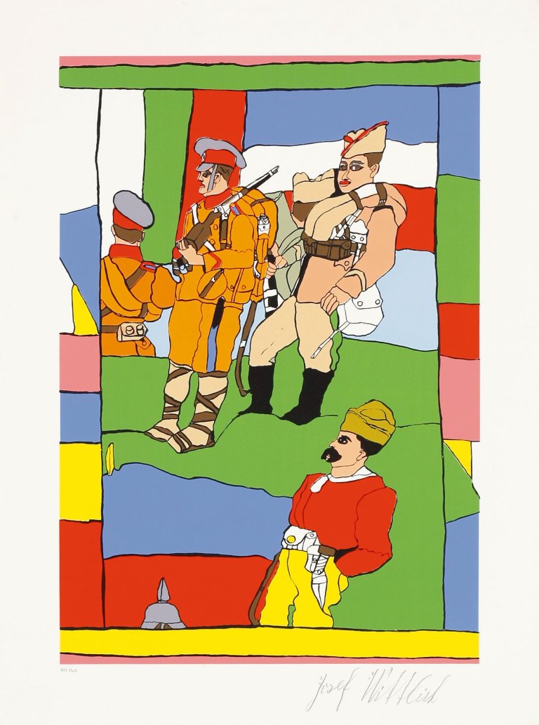 Auf diesem Bild ist das folgende Kunstwerk zu sehen: Josef Wittlich. Soldaten.