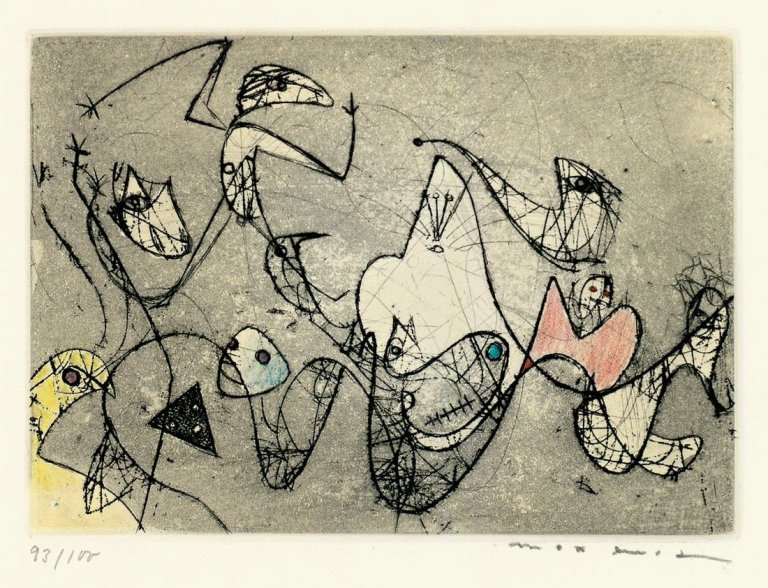 Auf diesem Bild ist das folgende Kunstwerk zu sehen: Max Ernst. Ohne Titel. 1950/1973.