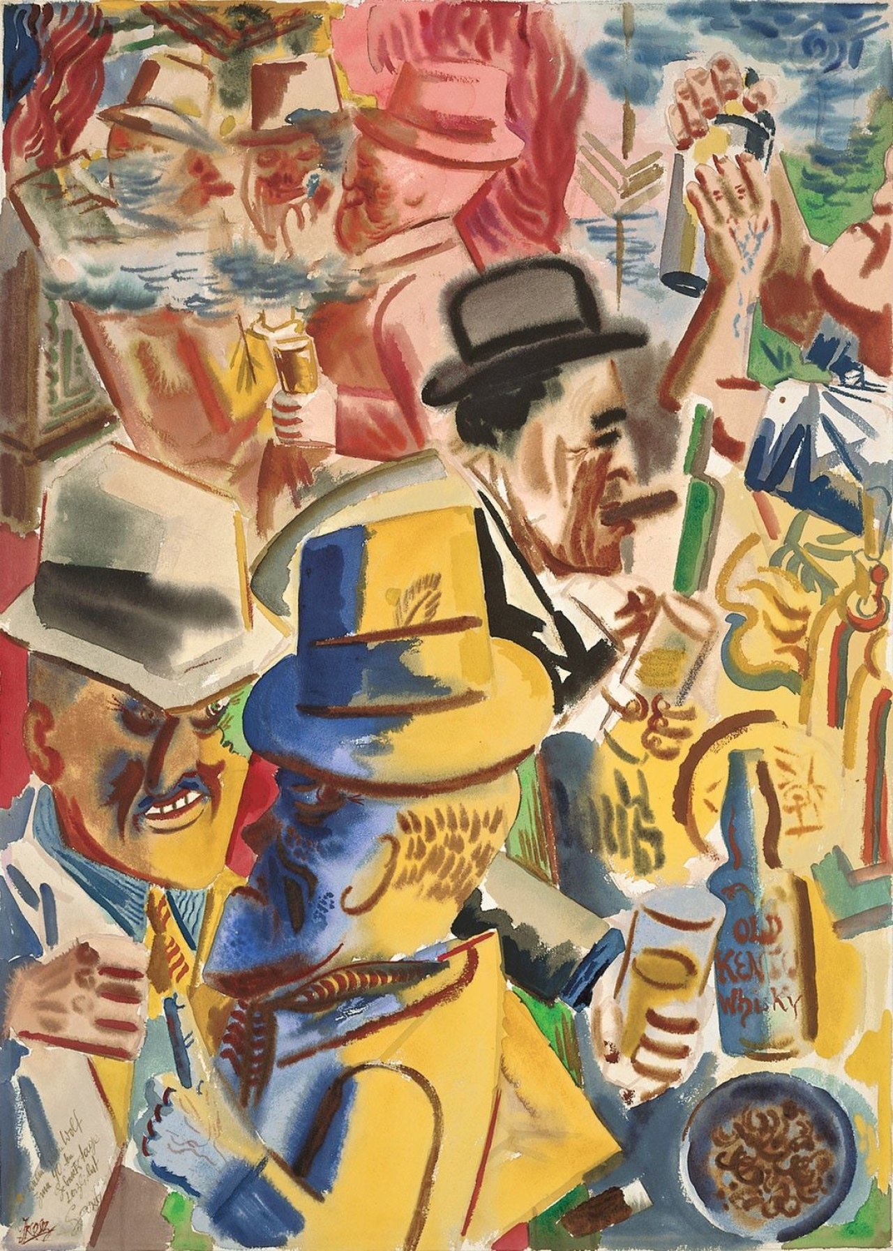 Auf diesem Bild ist das folgende Kunstwerk zu sehen: George Grosz. Barszene, New York. Um 1935.