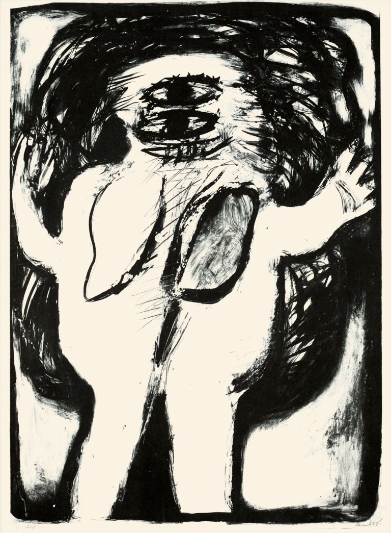 Auf diesem Bild ist das folgende Kunstwerk zu sehen: Horst Antes. „Figur Maja I“. 1961.