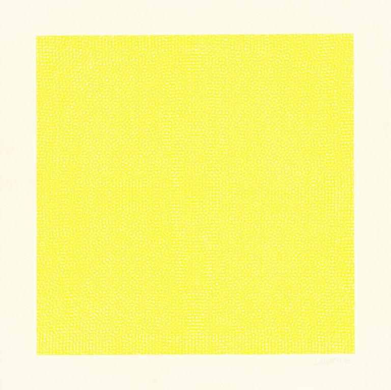 Auf diesem Bild ist das folgende Kunstwerk zu sehen: Sol LeWitt. „Arcs from corners & side, circles & grids“. 1972.
