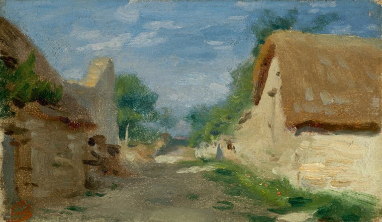 Auf diesem Bild ist das folgende Kunstwerk zu sehen: Adolphe Felix Cals. Dorfstraße.