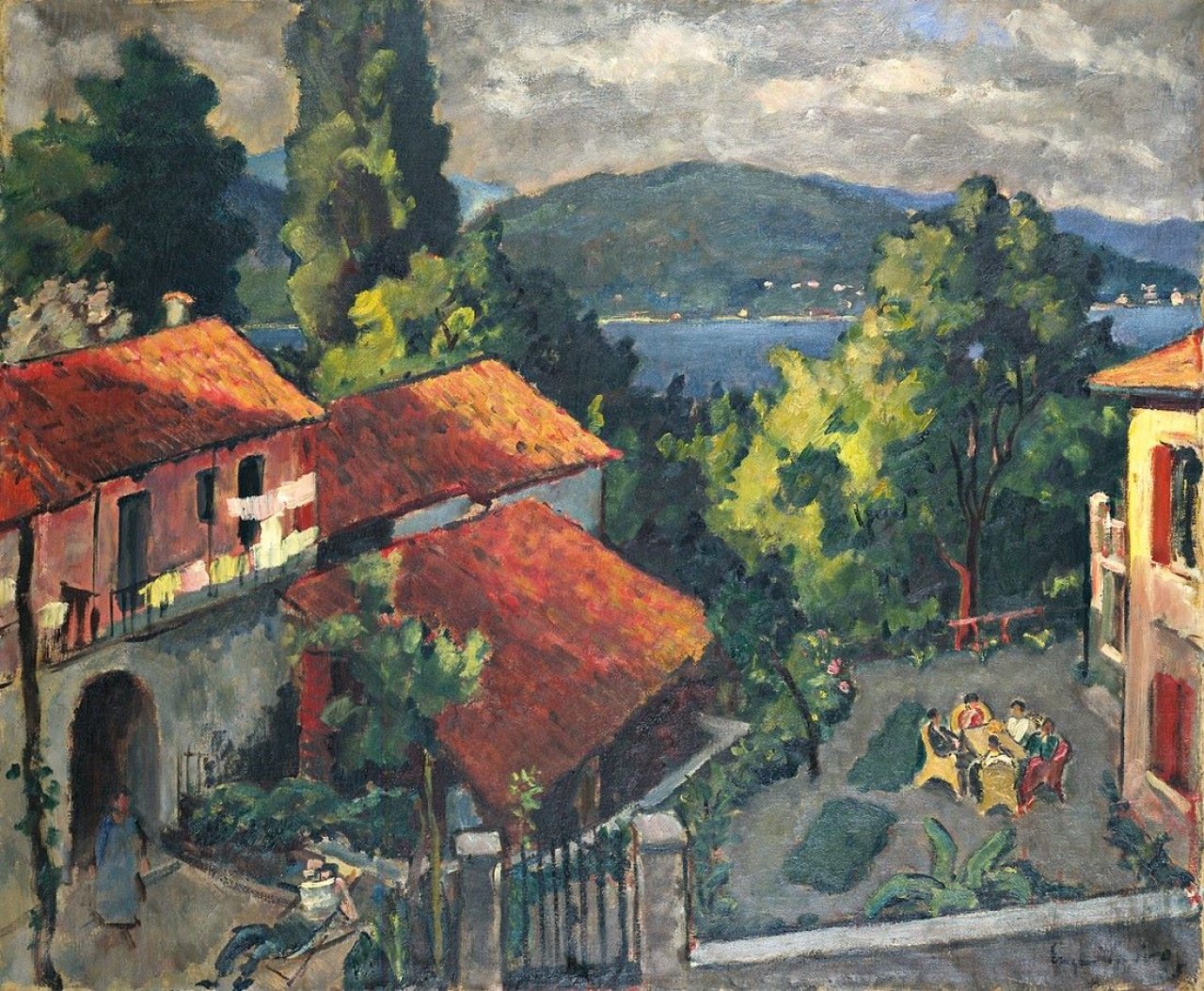 Auf diesem Bild ist das folgende Kunstwerk zu sehen: Eugen Spiro. „Am Lago Maggiore“. 1925.