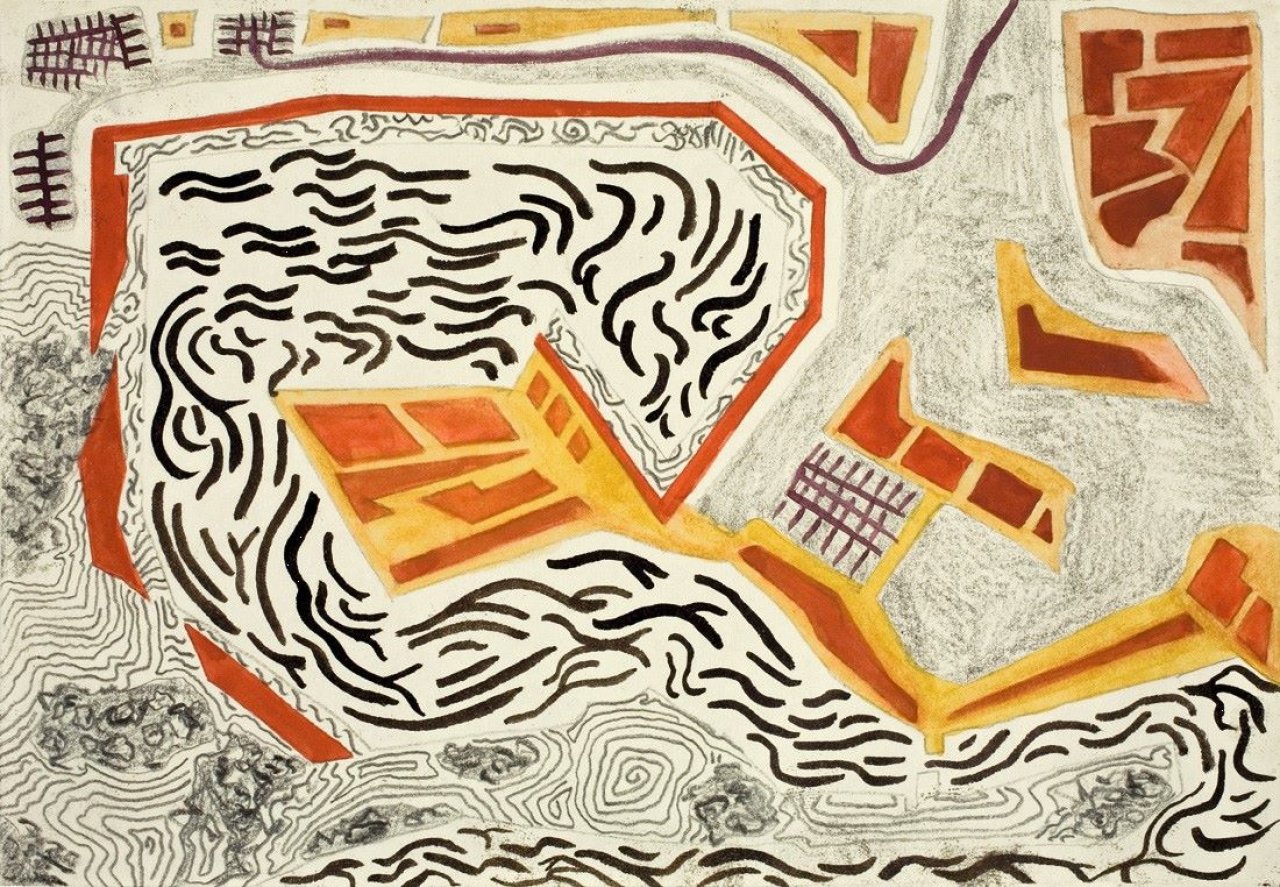 Auf diesem Bild ist das folgende Kunstwerk zu sehen: Franz Ackermann. Ohne Titel. 1994.