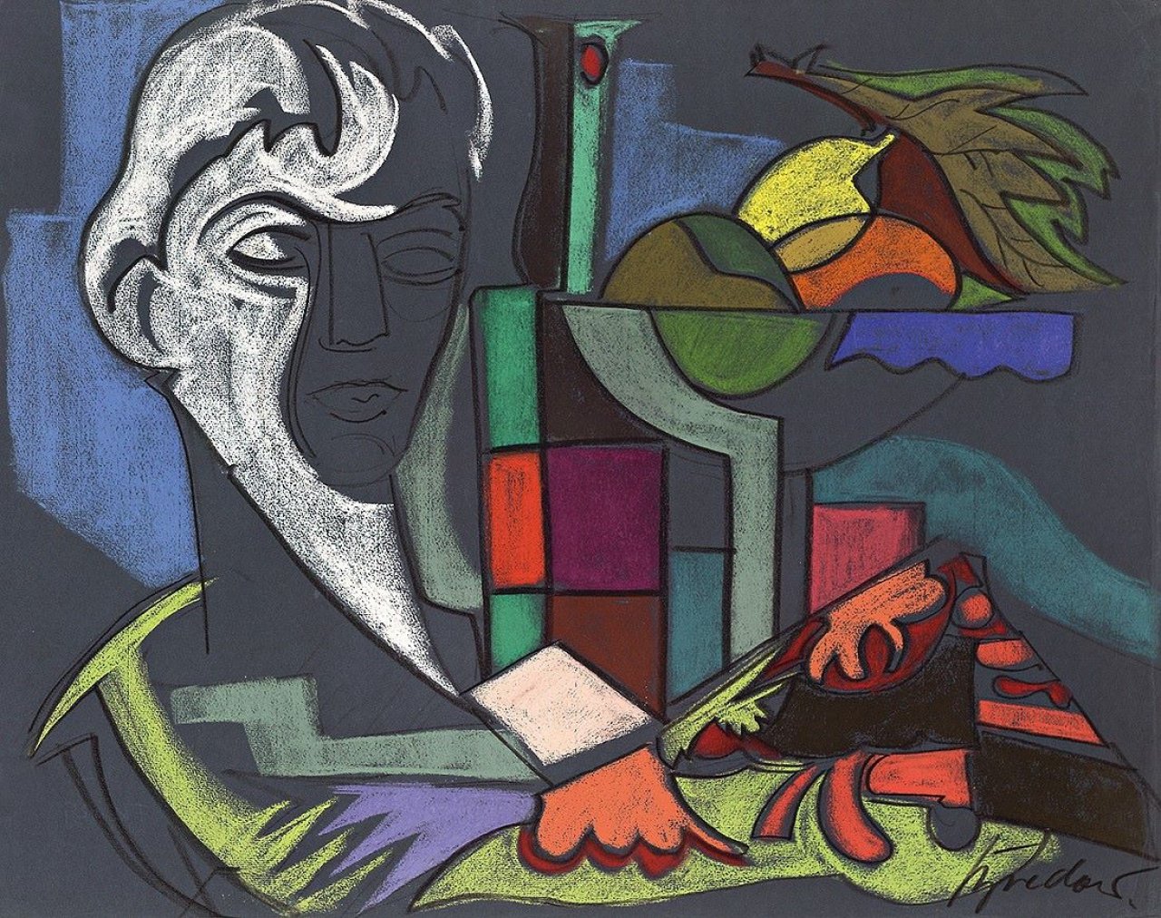 This picture shows the following artwork: Rudolf Bredow. „Stilleben mit Büste“. Um 1956/57.