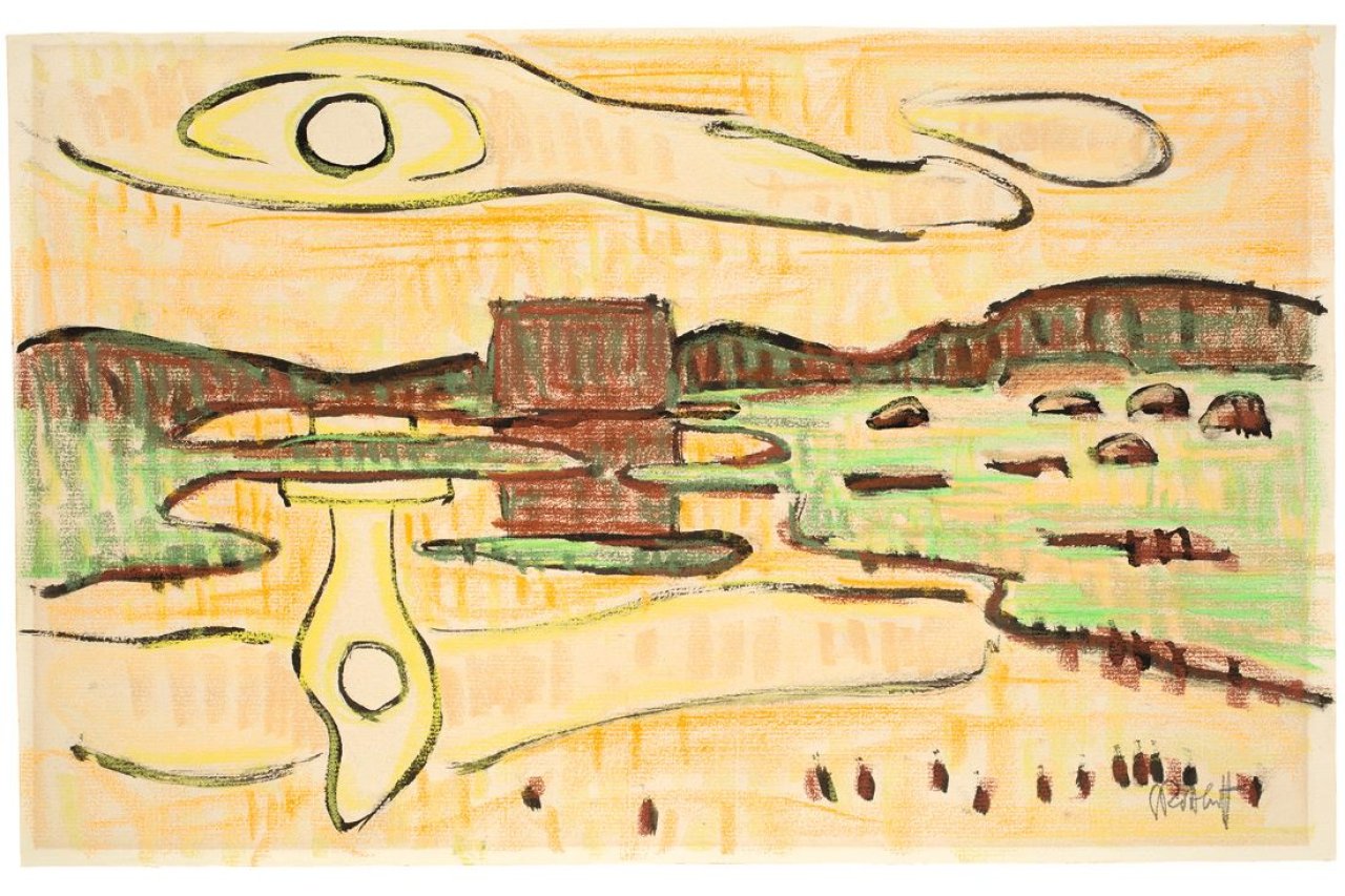 Auf diesem Bild ist das folgende Kunstwerk zu sehen: Karl Schmidt-Rottluff. Überschwemmung. 1935.