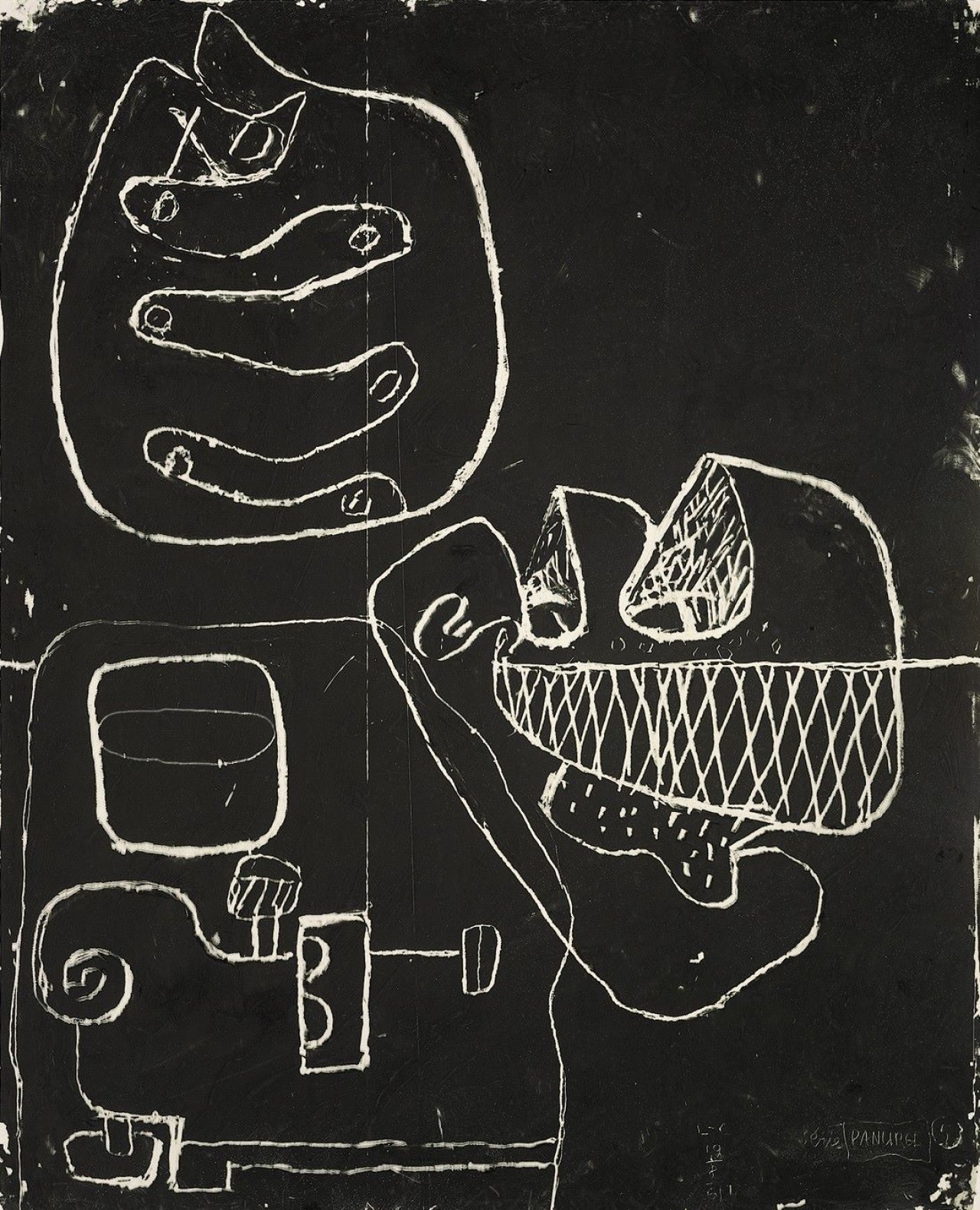 Auf diesem Bild ist das folgende Kunstwerk zu sehen:  Le Corbusier. Coquillage et mains, verre et musique. 1961.