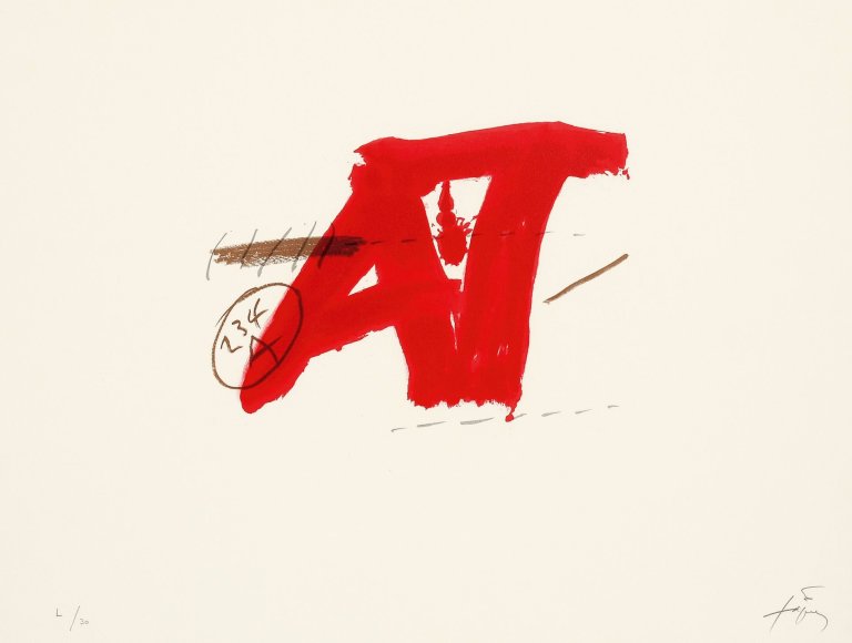 Auf diesem Bild ist das folgende Kunstwerk zu sehen: Antoni Tàpies. „Ohne Titel“. 1977.