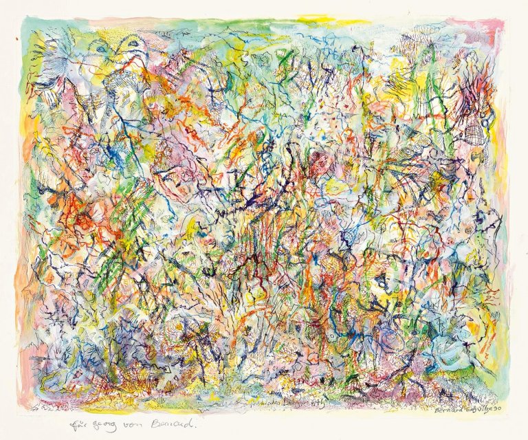 Auf diesem Bild ist das folgende Kunstwerk zu sehen: Bernard Schultze. „Fröhliches Labyrinth“. 1990.