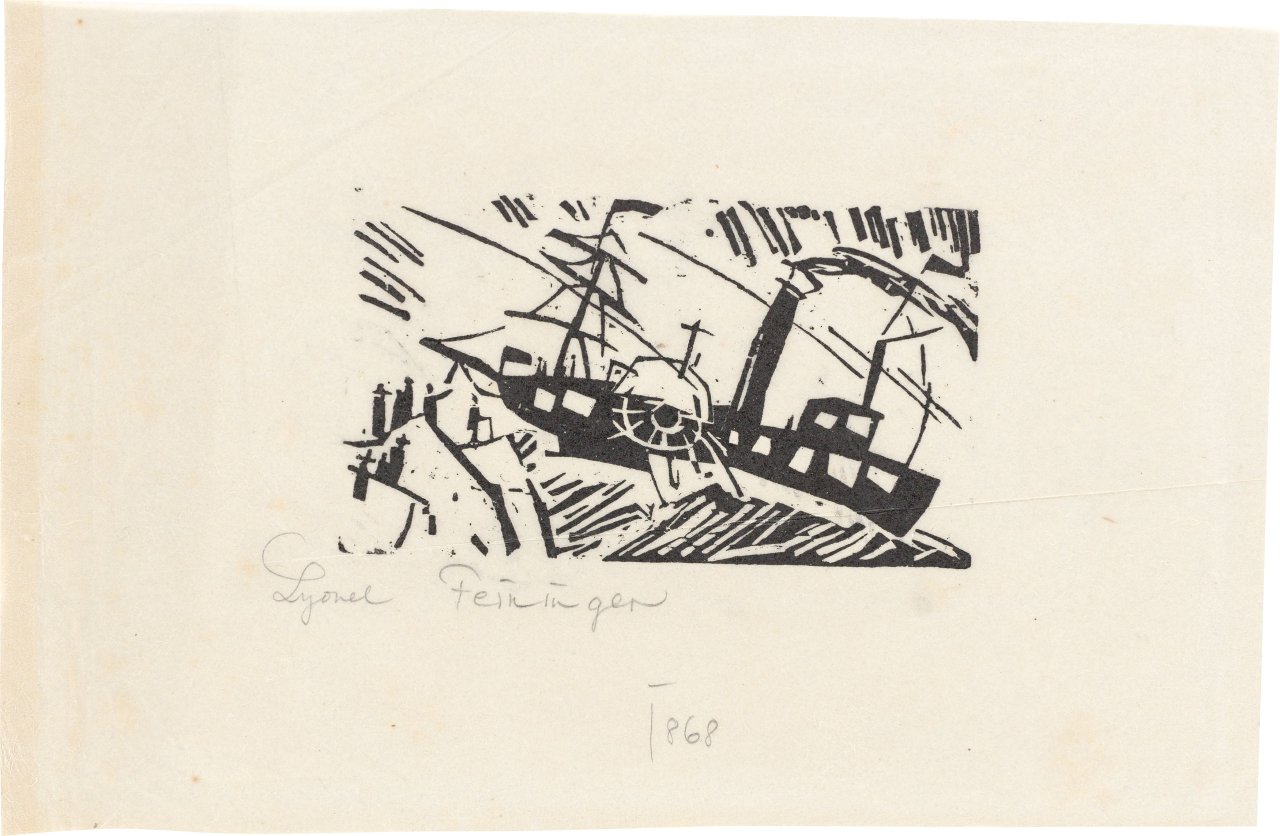 This picture shows the following artwork: Lyonel Feininger. ”Raddampfer”. 1918.
