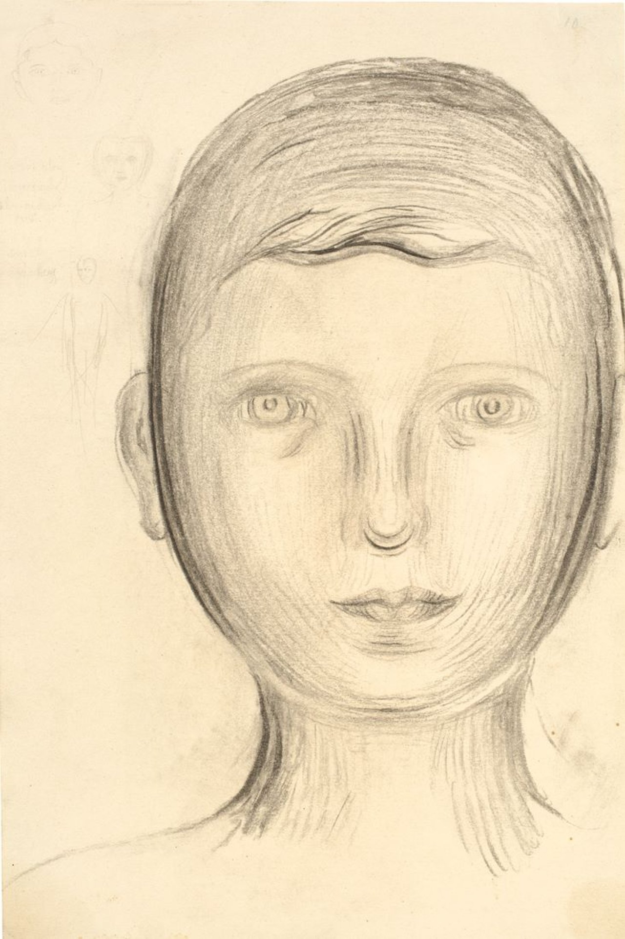 Auf diesem Bild ist das folgende Kunstwerk zu sehen: Otto Meyer-Amden. Jünglingskopf. Um 1930.