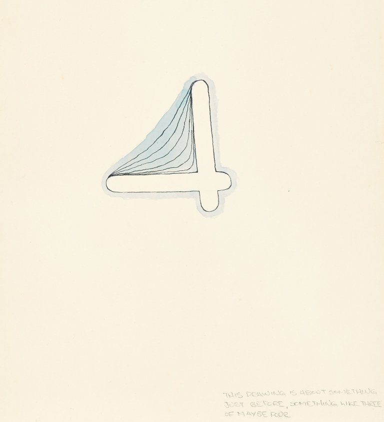 Auf diesem Bild ist das folgende Kunstwerk zu sehen: Richard Tuttle. "This drawing is about something just before, something like three or maybe four".