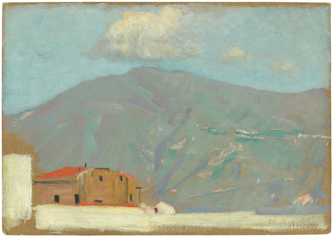 This picture shows the following artwork: Osmar Schindler. Blick auf einen Berg. 1905.