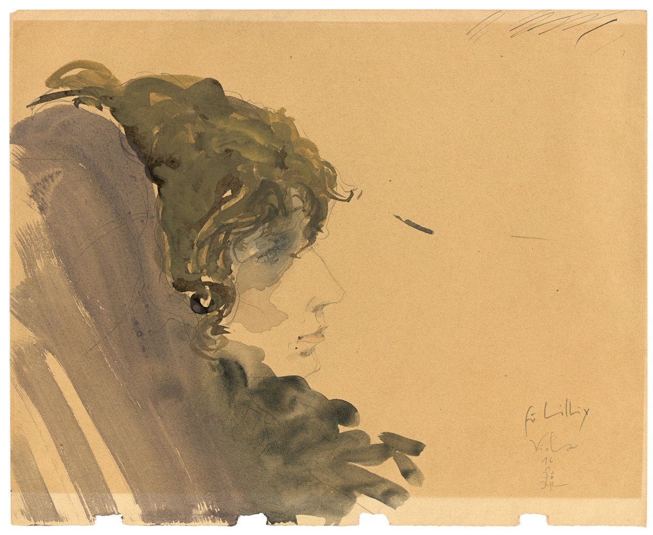 Auf diesem Bild ist das folgende Kunstwerk zu sehen: Horst Janssen. Bildnis Viola (für Lilliy). 1978.
