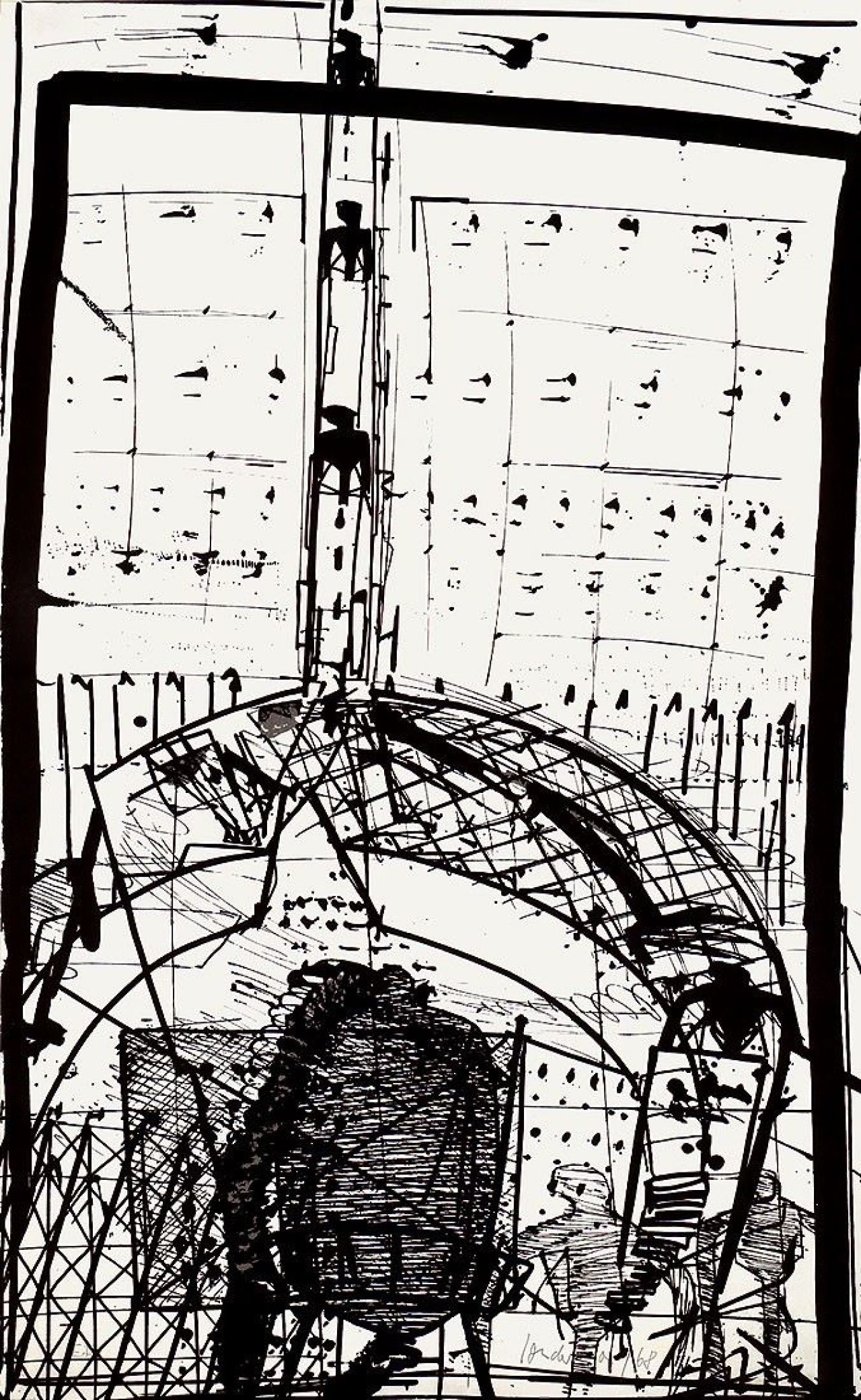 Auf diesem Bild ist das folgende Kunstwerk zu sehen: K.R.H. Sonderborg. Komposition. 1968.