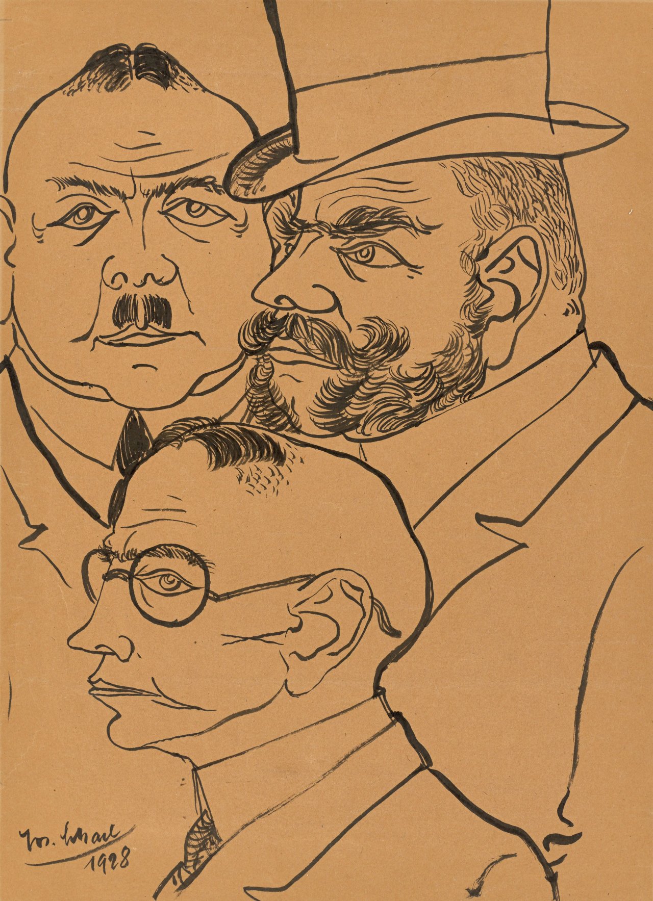Auf diesem Bild ist das folgende Kunstwerk zu sehen: Josef Scharl. Köpfe. 1928.