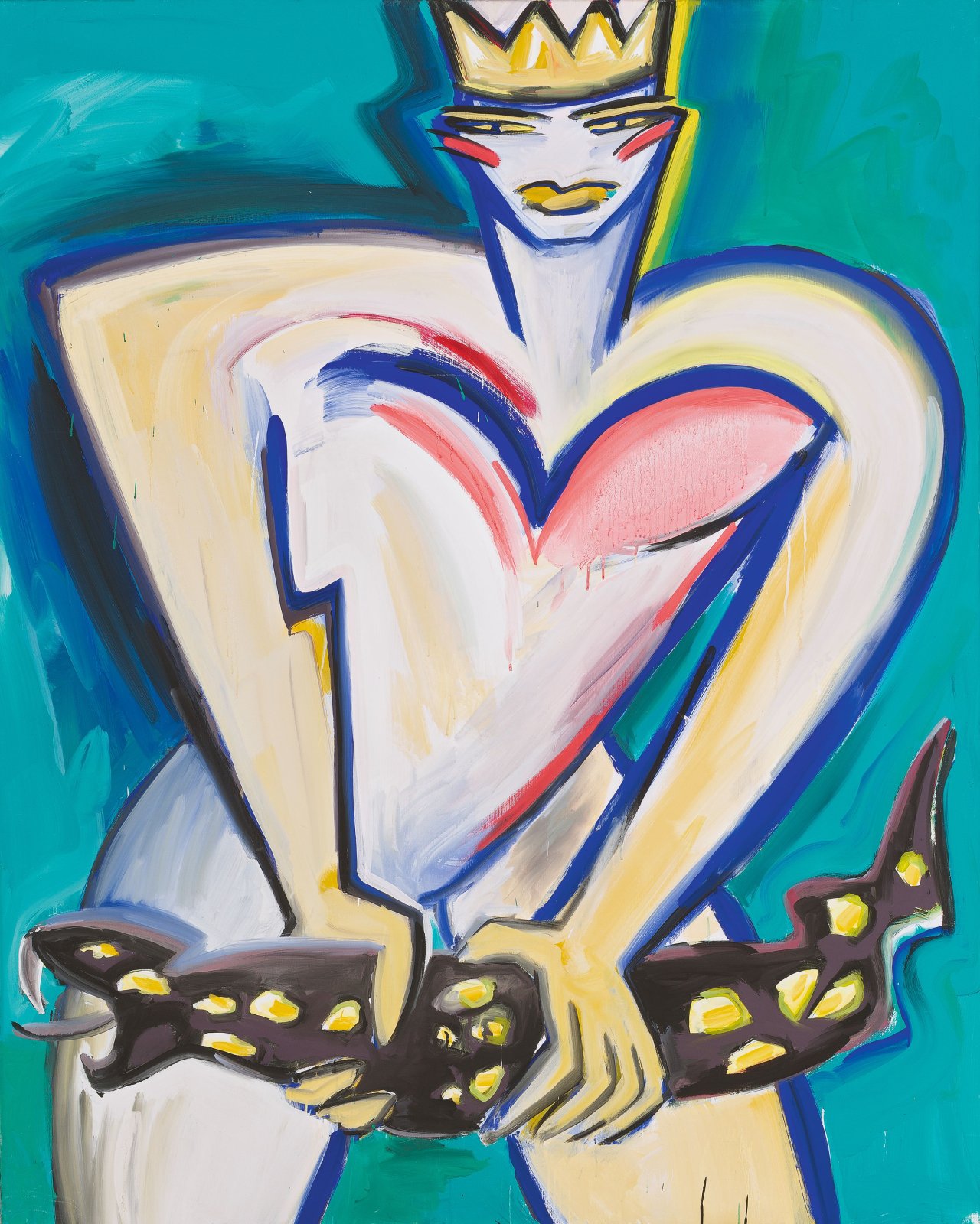 Auf diesem Bild ist das folgende Kunstwerk zu sehen: Elvira Bach. „SCHLANGENKÖNIGIN“. 1984.