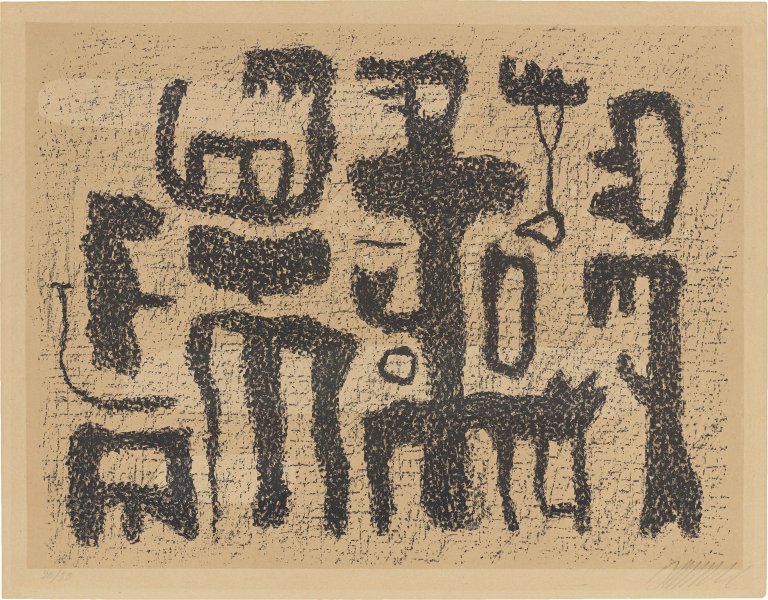 Auf diesem Bild ist das folgende Kunstwerk zu sehen: Willi Baumeister. „Afrikanische Erzählung“. 1946.