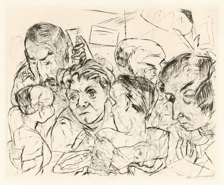 Auf diesem Bild ist das folgende Kunstwerk zu sehen: Max Beckmann. „Gesellschaft“. 1915.