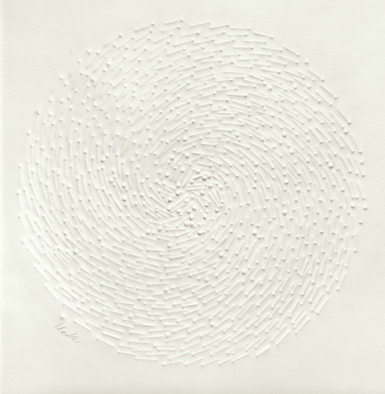 Auf diesem Bild ist das folgende Kunstwerk zu sehen: Günther Uecker. „Vom Licht“. 1973.