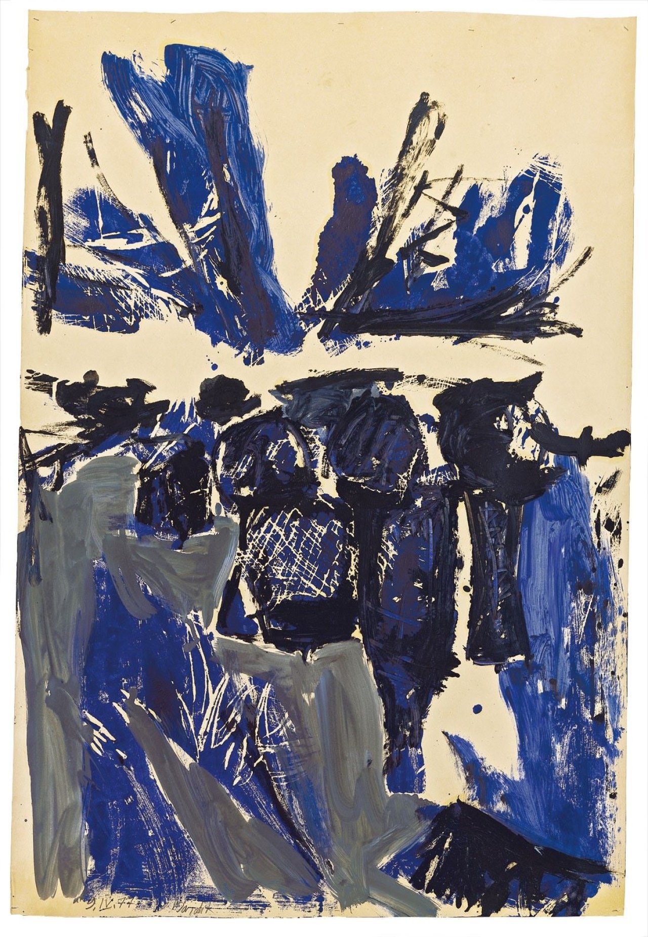Auf diesem Bild ist das folgende Kunstwerk zu sehen: Georg Baselitz. Ohne Titel (Stilleben). 1977.